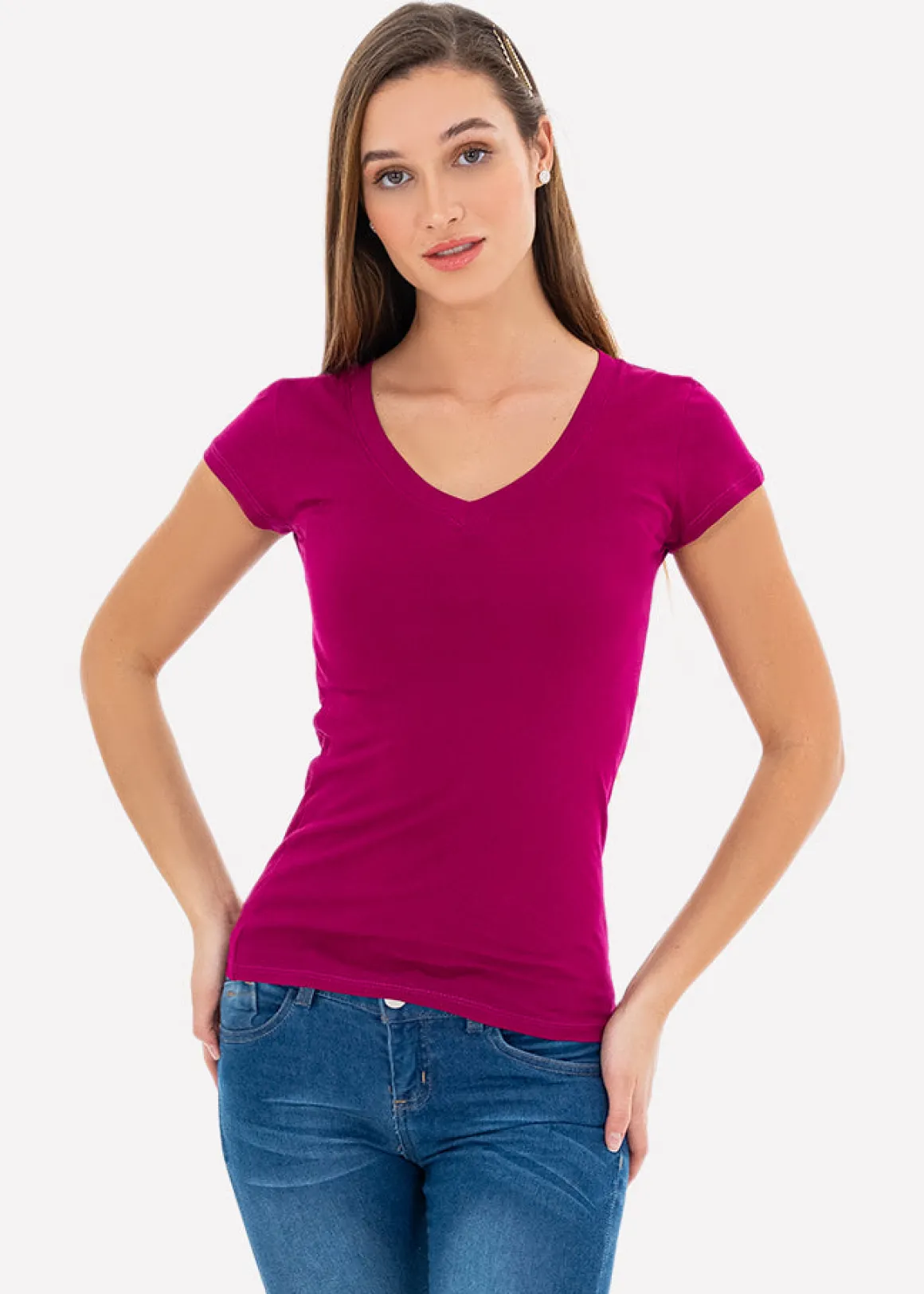 Playera manga corta cuello redondo