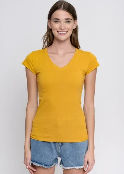 Playera manga corta cuello v