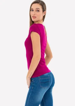 Playera manga corta cuello redondo