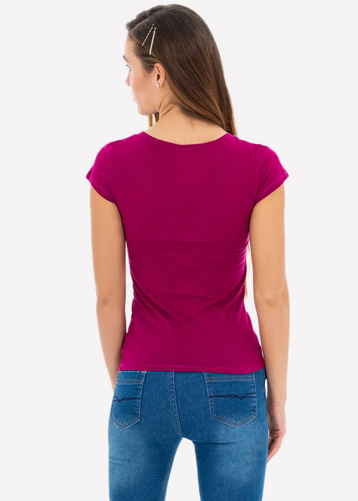 Playera manga corta cuello redondo