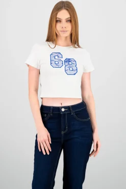 Playera manga corta detalle encaje