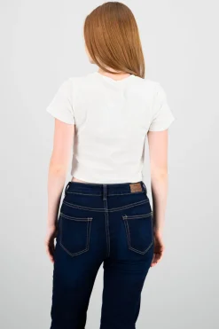 Playera manga corta detalle encaje