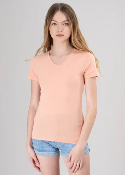 Playera manga corta escote v liso