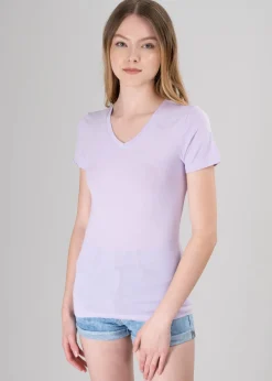 Playera manga corta escote v liso