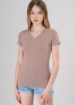 Playera manga corta escote v liso