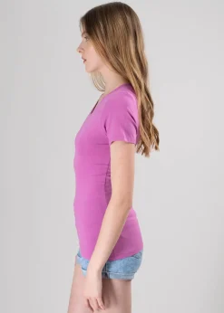 Playera manga corta escote v liso