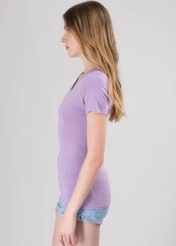 Playera manga corta escote v liso