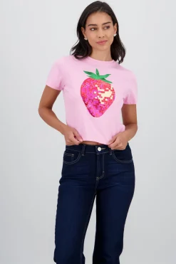 Playera manga corta estampado fresa foil