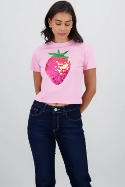 Playera manga corta estampado fresa foil