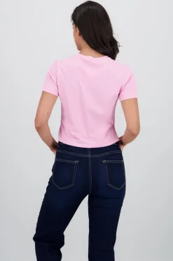 Playera manga corta estampado fresa foil