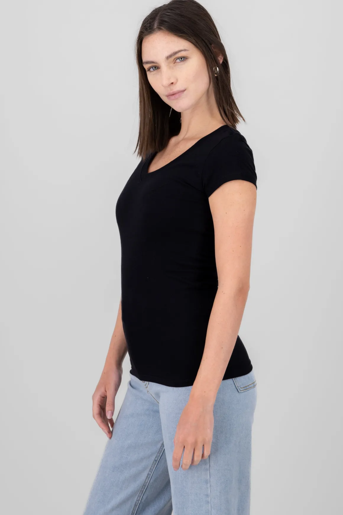 Playera manga corta lisa