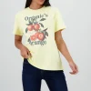 Playera manga corta oversize estampado naranjas