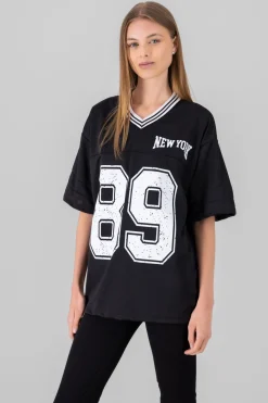 Playera oversize estampado numero