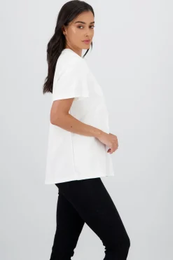 Playera oversize manga corta estampado granada