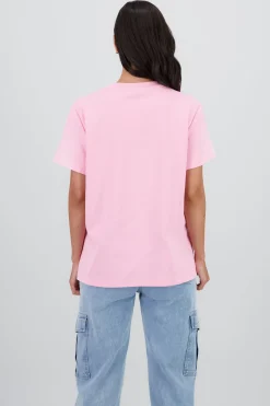 Playera oversize manga corta estampado granada