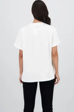 Playera oversize manga corta estampado granada