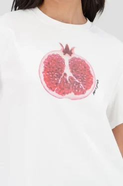 Playera oversize manga corta estampado granada