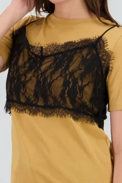 Playera oversized detalle encaje