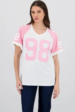 Playera oversized numero contraste