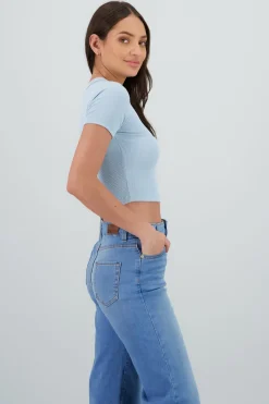 Playera rib estampado rib y flores