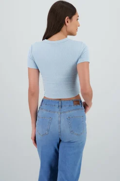 Playera rib estampado rib y flores