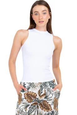 Playera tank acanalada lisa