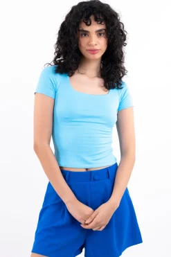 Playera tejido doble manga corta