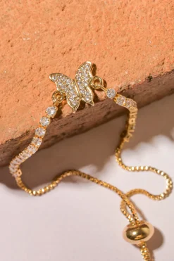 Pulsera mariposa brillos