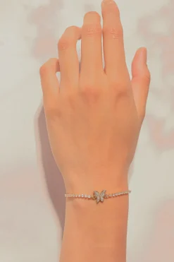 Pulsera mariposa brillos
