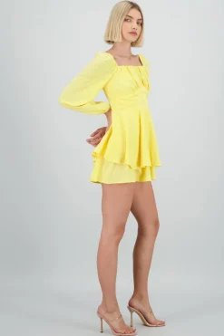 Romper liso con mangas abullonadas