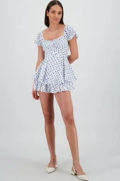 Romper olanes flores detalle bordados