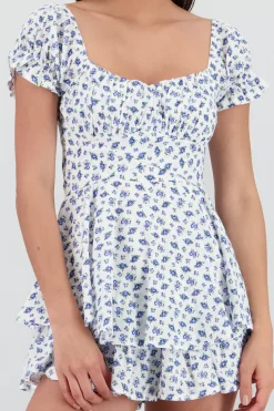 Romper olanes flores detalle bordados