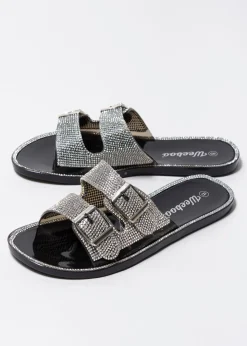 Sandalia 2 hebillas brillos