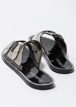 Sandalia 2 hebillas brillos