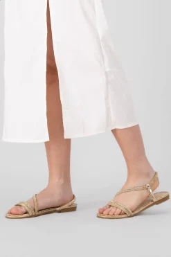 Sandalia Brillos Diagonal Borde