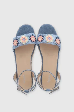 Sandalia crhochet tira tobillo