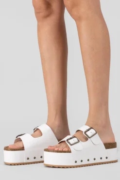 Sandalia doble plataforma dos hebillas tiras