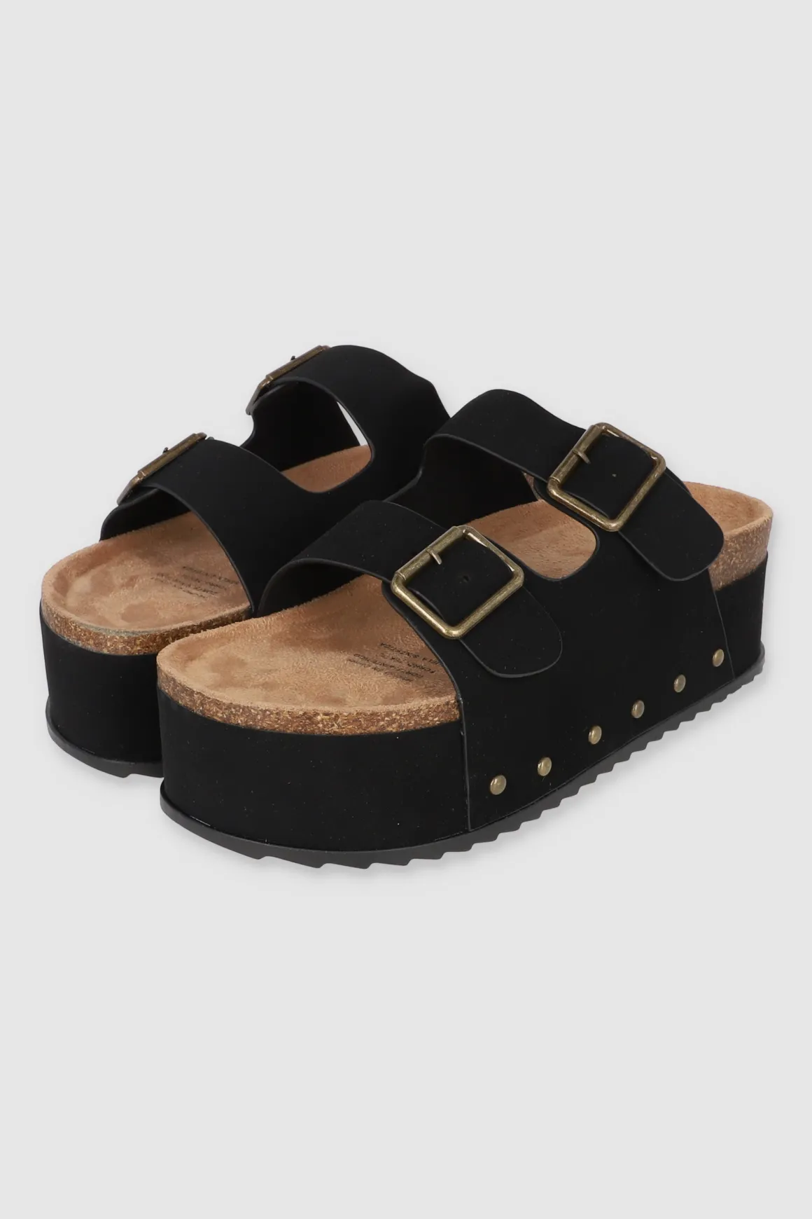 Sandalia doble plataforma dos hebillas tiras