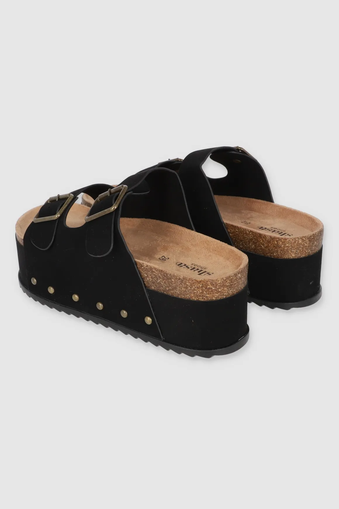 Sandalia doble plataforma dos hebillas tiras