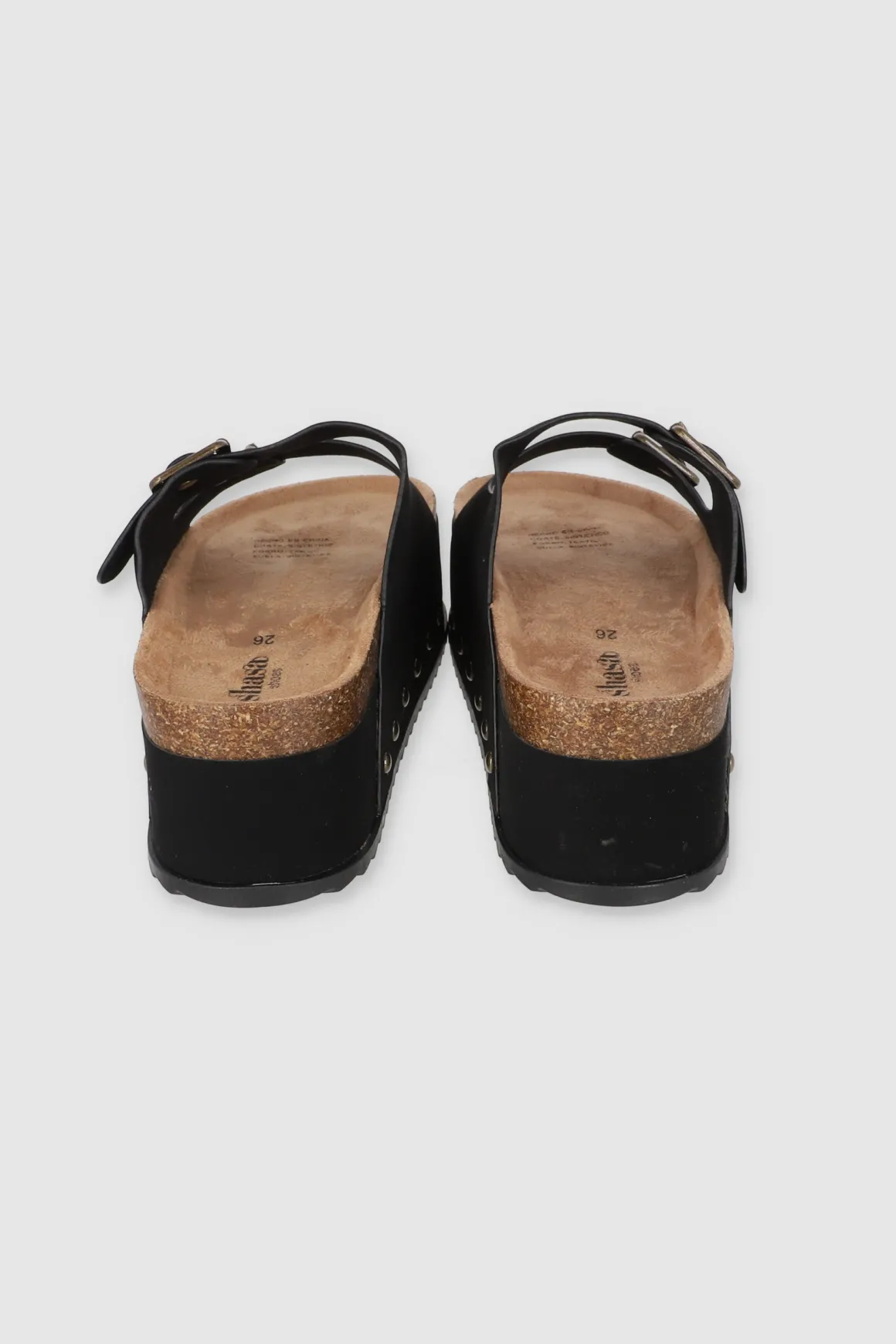 Sandalia doble plataforma dos hebillas tiras