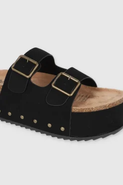 Sandalia doble plataforma dos hebillas tiras