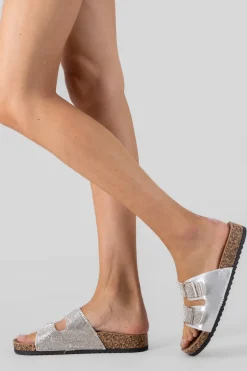 SANDALIA DOS HEBILLAS MED BRILLOS