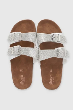 SANDALIA DOS HEBILLAS MED BRILLOS