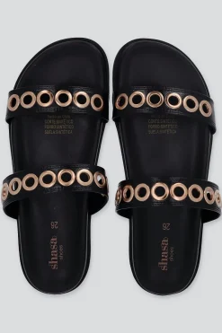 Sandalia dos tiras eyelets grandes