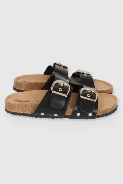 Sandalia dos tiras hebillas redondas