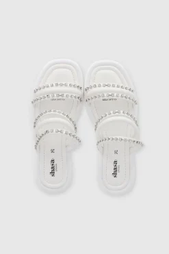 Sandalia dos tiras mix brillos grandes