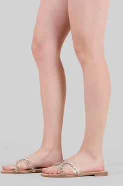 Sandalia greca transparente piedras