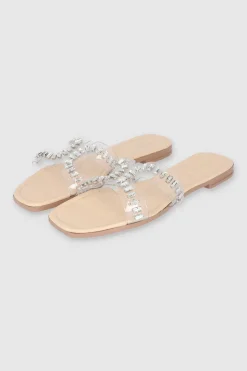 Sandalia greca transparente piedras