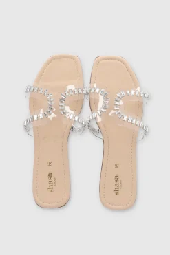 Sandalia greca transparente piedras