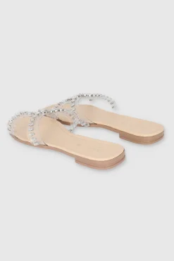 Sandalia greca transparente piedras